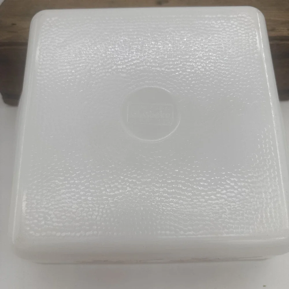 Vintage Glasbake J-247-14 Casserole Dish Tree Branch White Milk Glass Baking